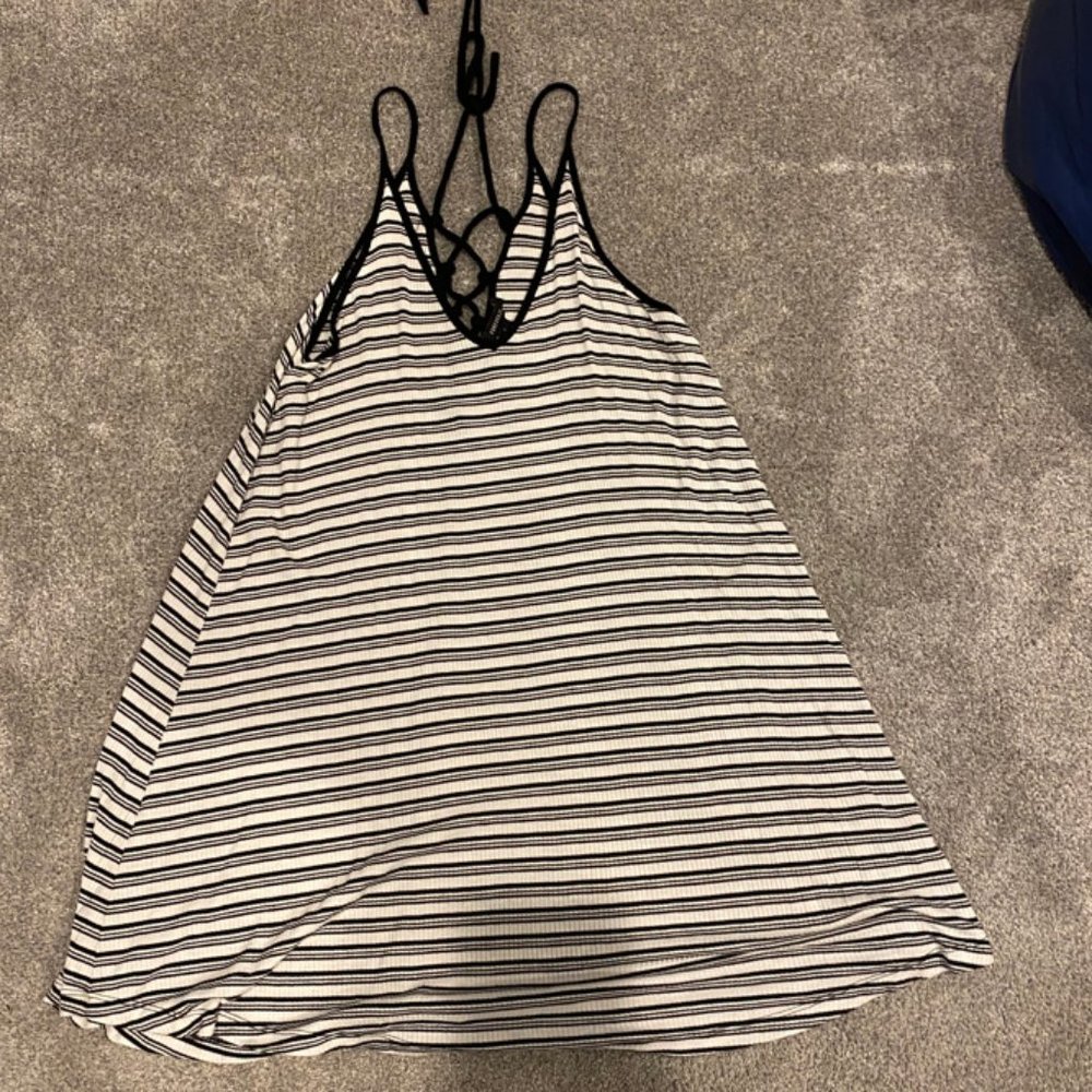 Black and White Striped Dress